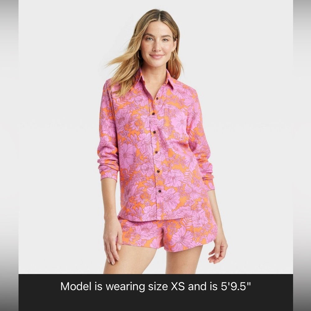Women’s linen, long sleeve, collared button down shirt